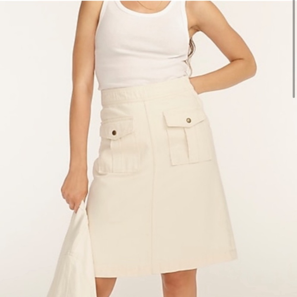 NWT J. Crew Denim skirt in Ecru
